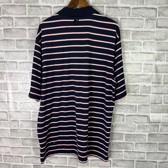 FootJoy x Blackstone GC Navy Blue Striped Performance Golf Polo Mens XL Stretch - Picture 5 of 8